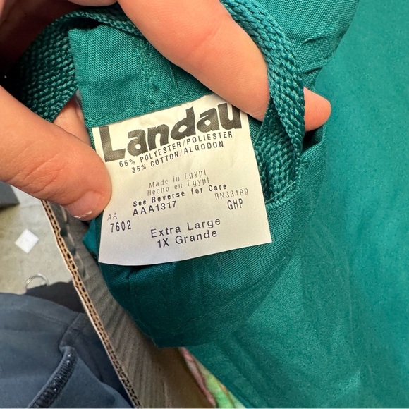 NWT Landau Basic pull on green straight leg scrub pant - Picture 2 of 10